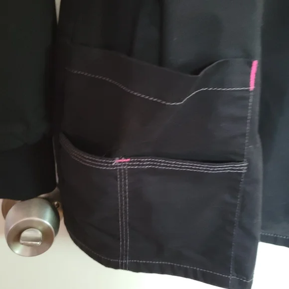 SCRUB COAT Black long sleeve , GFLEX sz M - Picture 2 of 4